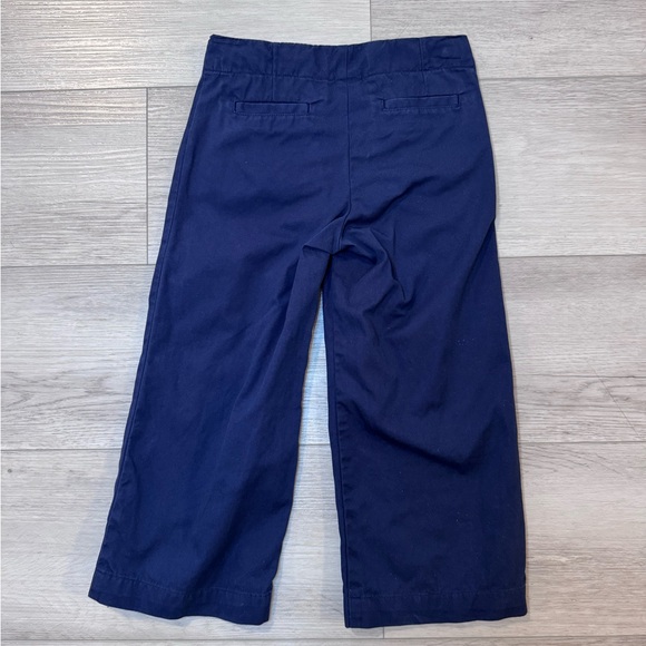 Janie And Jack Girls Wide Leg Sailor Pants Sz 3 Navy Blue Nautical Preppy Retro - Picture 2 of 5